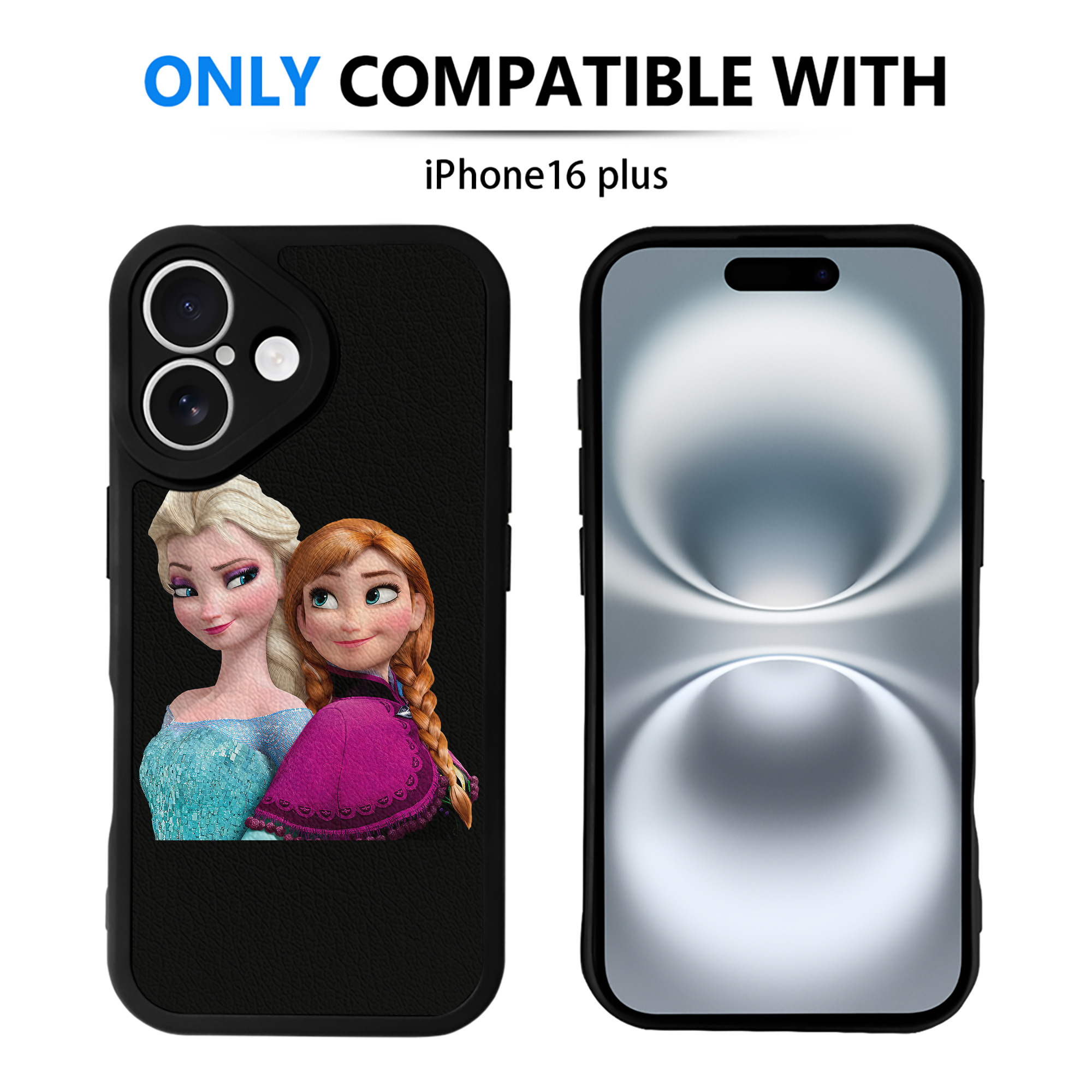 （画像用） アナと雪の女王 アンナ エルサ Frozen Anna Elsa 【iPhone 16シリーズ対応】シリコンスマホケース（レザー調） 材質：シリコン